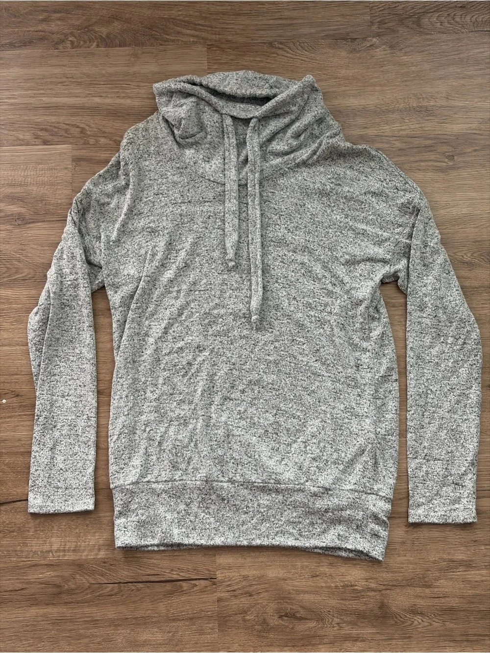 Green Envelope Gray Marled Cowl Neck Lightweight Sweatshirt Size S